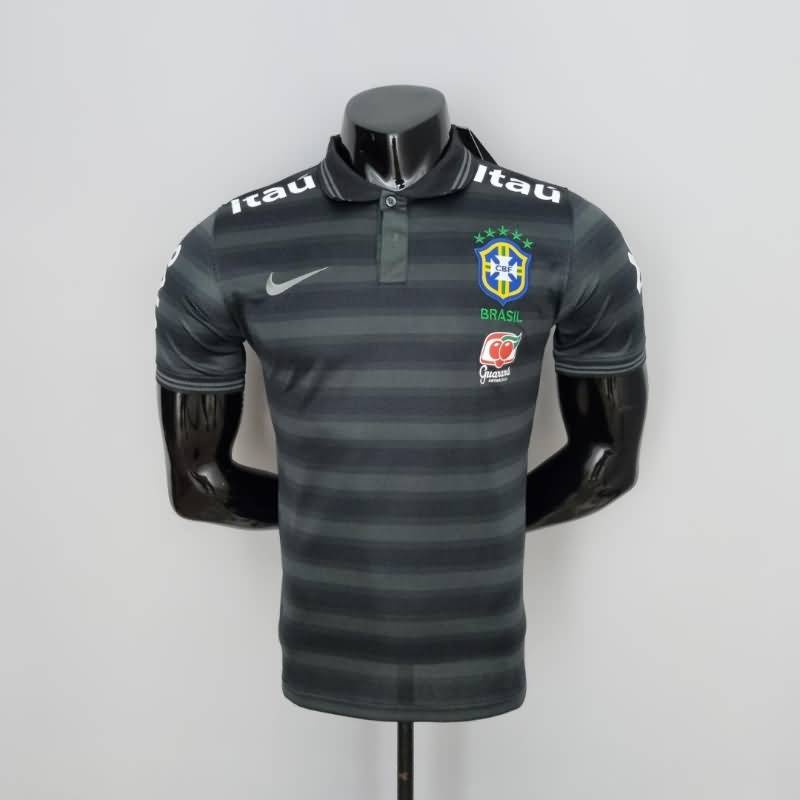 AAA Quality Brazil 2022 Dark Green Black Polo Soccer T-Shirt