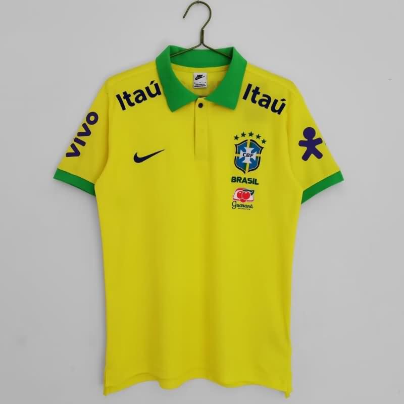 AAA Quality Brazil 2022 Yellow Polo Soccer T-Shirt 05