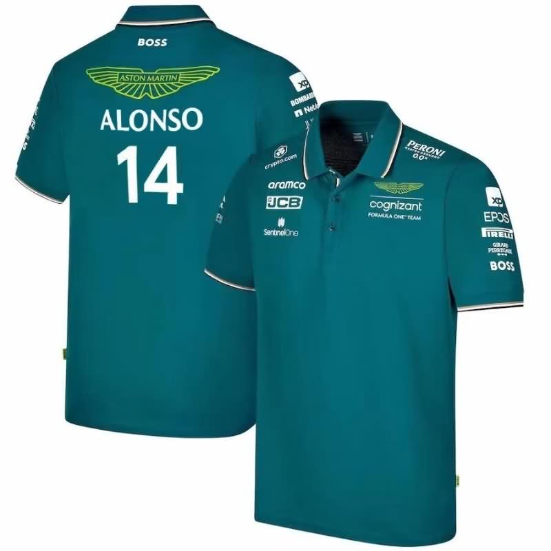 AAA Quality Aston Martin 2023 Green Polo Soccer T-Shirt 02