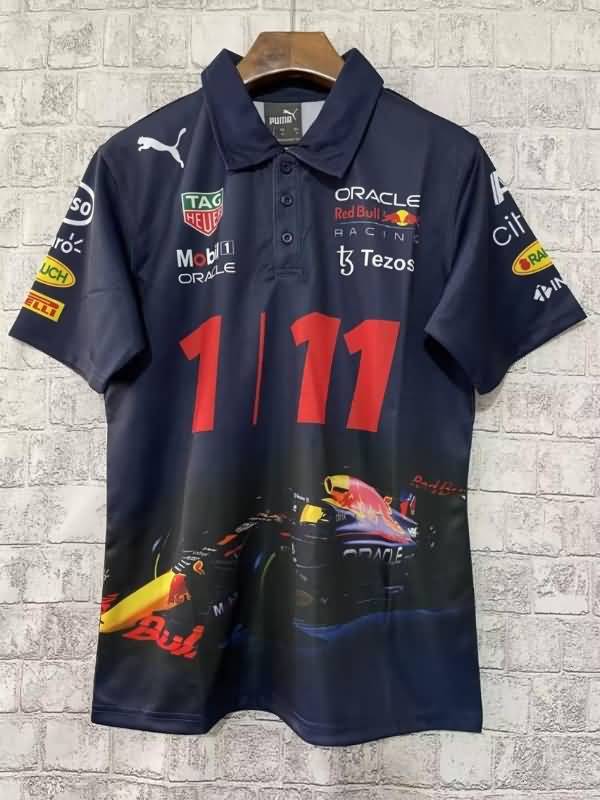 AAA Quality Red Bull 2022 Dark Blue Polo Soccer T-Shirt 05