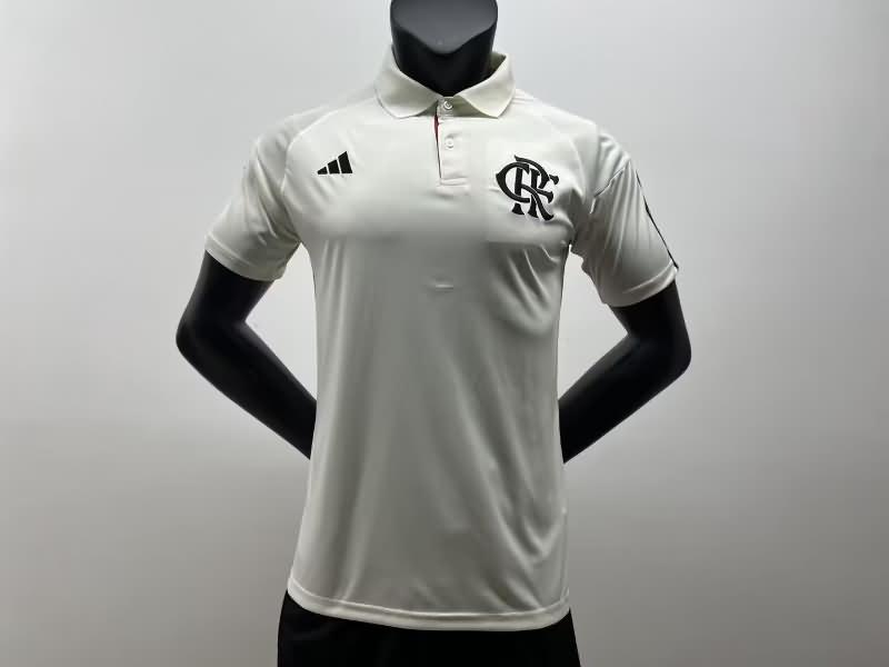 AAA Quality Flamengo 2023 White Polo Soccer T-Shirt
