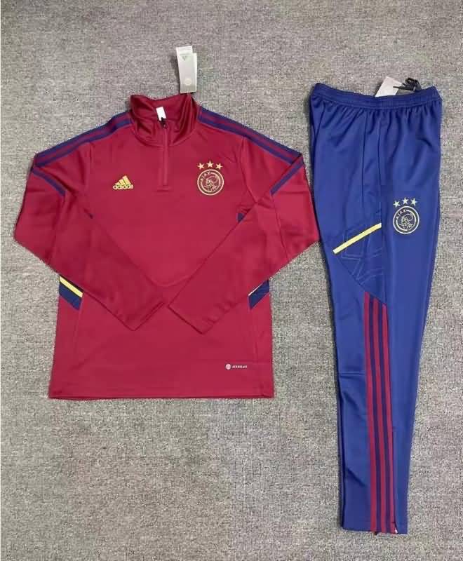Kids AAA Quality Ajax 22/23 Red Soccer Tracksuit