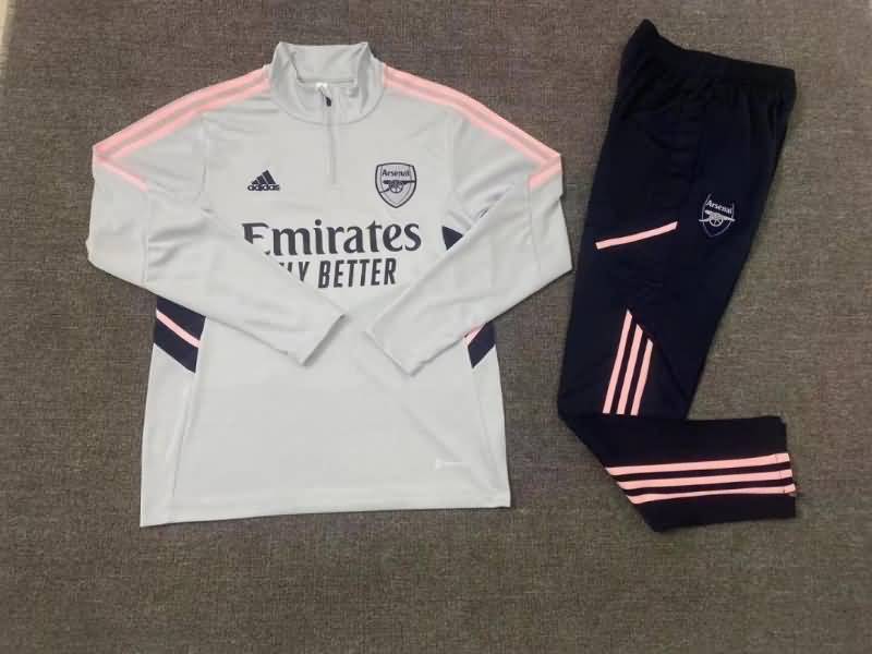 Kids AAA Quality Arsenal 22/23 Grey Soccer Tracksuit
