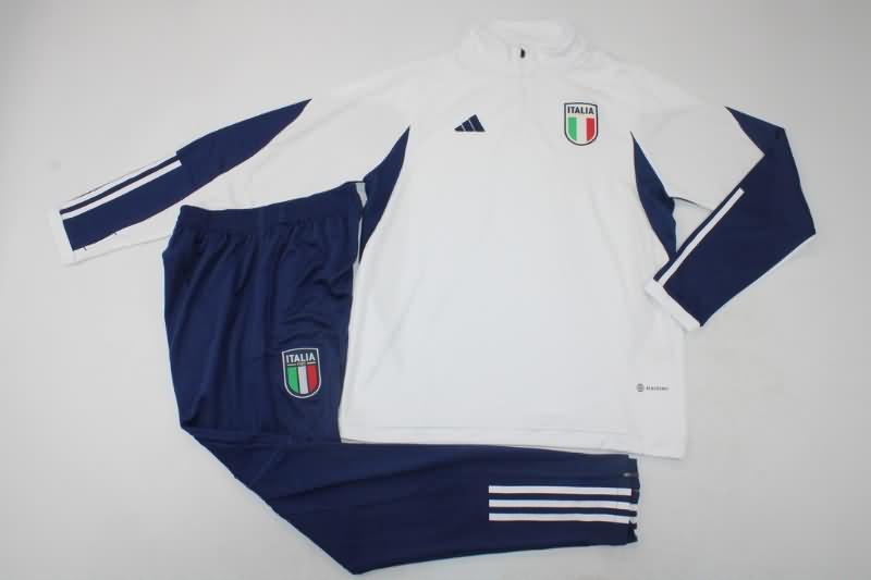 AAA Quality Italy 2023 White Soccer Tracksuit 02