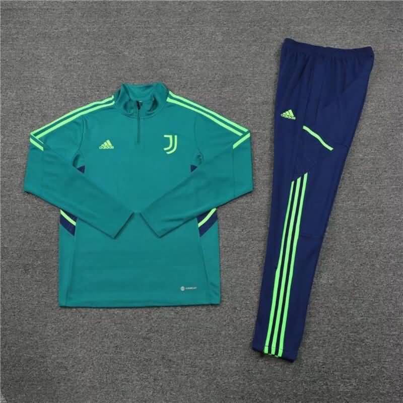 Kids AAA Quality Juventus 22/23 Green Soccer Tracksuit
