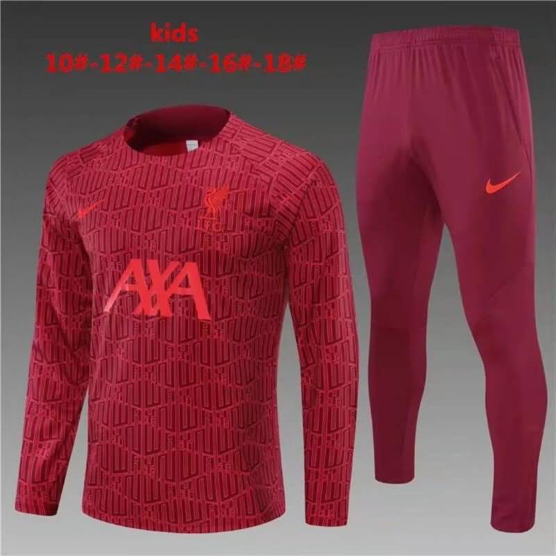 Kids AAA Quality Liverpool 22/23 Red Soccer Tracksuit