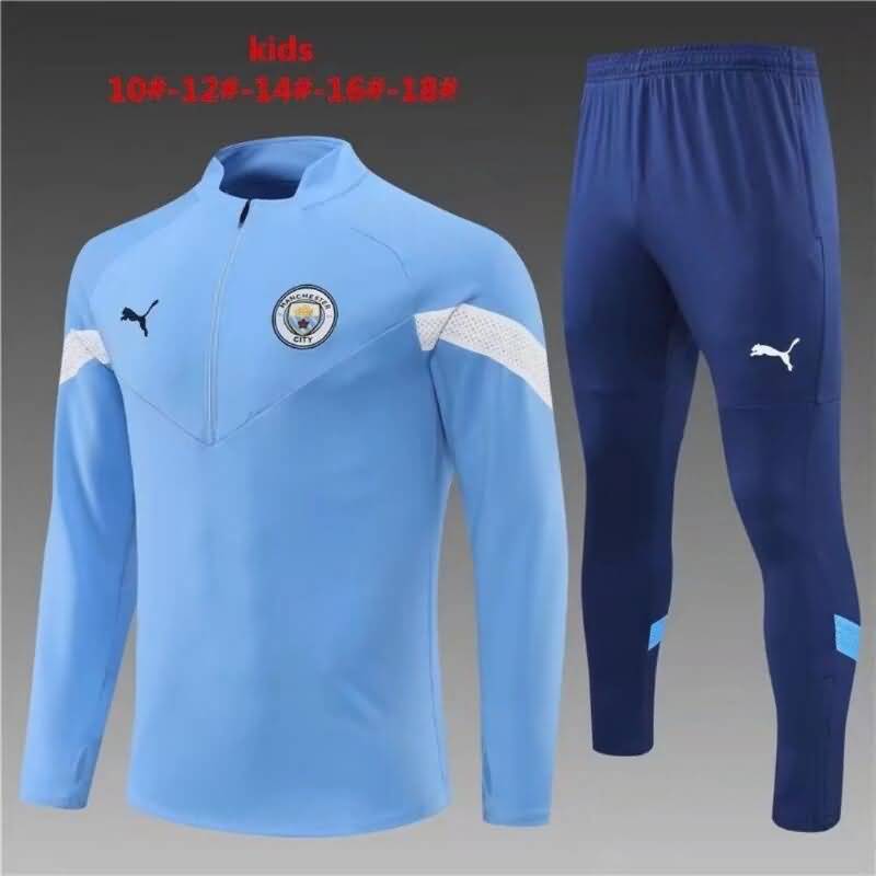 Kids AAA Quality Manchester City 22/23 Blue Soccer Tracksuit Kid 02