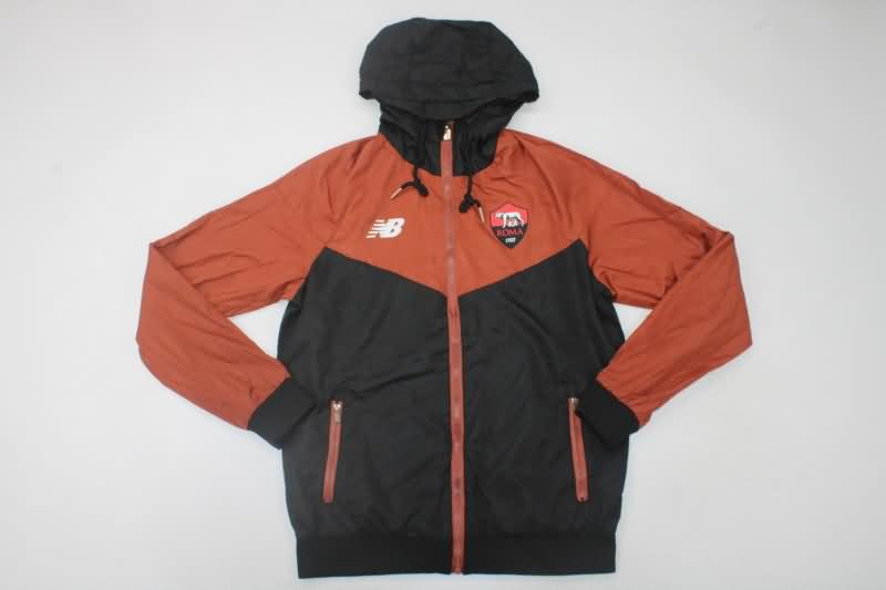 AAA Quality AS Roma 22/23 Red Black Soccer Windbreaker