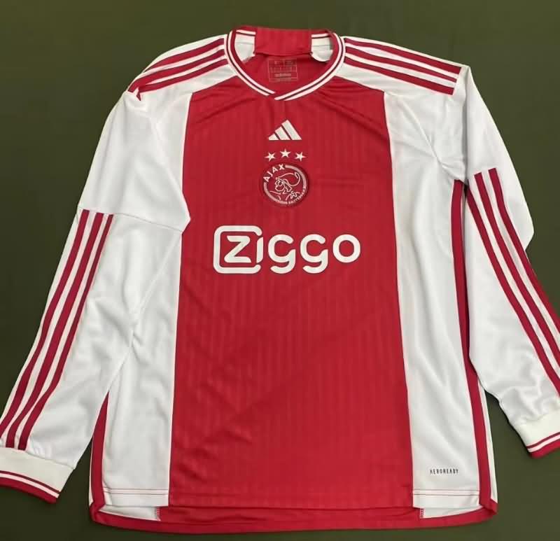 AAA Quality Ajax 23/24 Home Long Sleeve Soccer Jersey