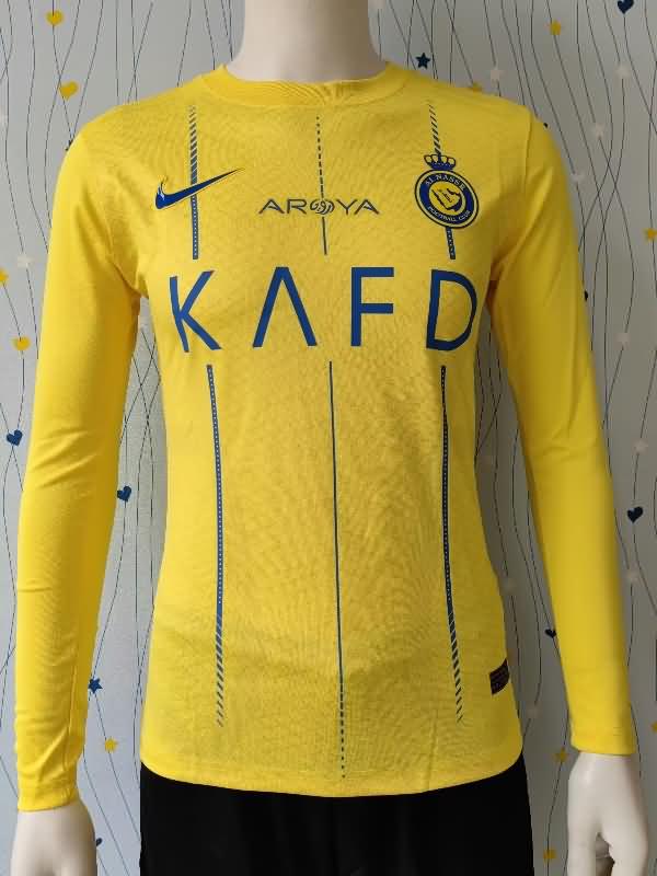 AAA Quality Al Nassr FC 23/24 Home Long Sleeve Soccer Jersey (Player)