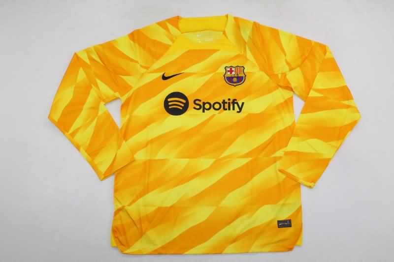 AAA Quality Barcelona 23/24 Goalkeeper Yellow Long Sleeve Soccer Jersey