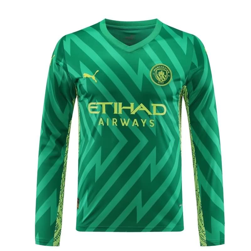 AAA Quality Manchester City 23/24 Goalkeeper Green Long Sleeve Soccer Jersey 02