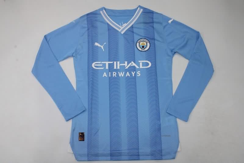 AAA Quality Manchester City 23/24 Home Long Sleeve Soccer Jersey