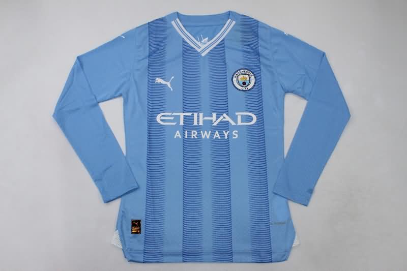 AAA Quality Manchester City 23/24 Home Long Sleeve Soccer Jersey (Player)