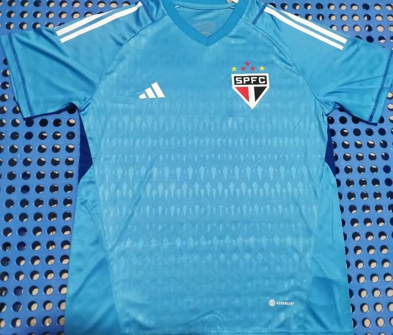 AAA Quality Sao Paulo 2023 Goalkeeper Blue Soccer Jersey