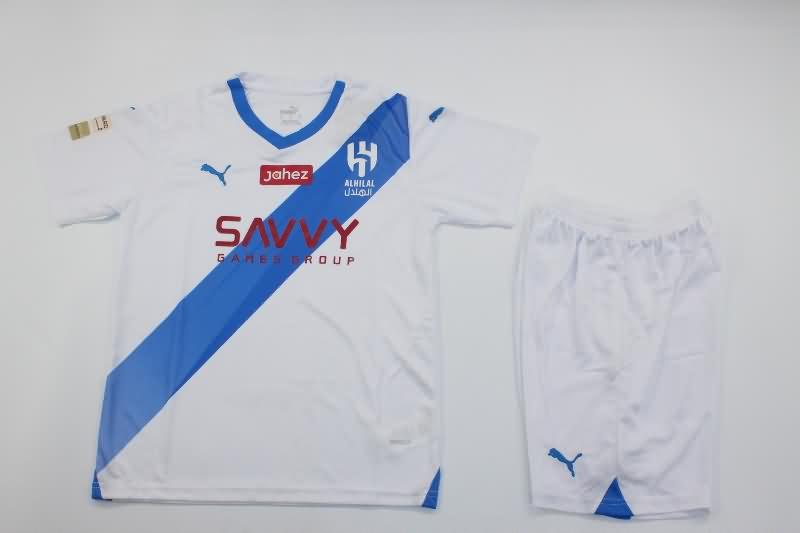 Kids Al Hilal 23/24 Away Soccer Jersey And Shorts