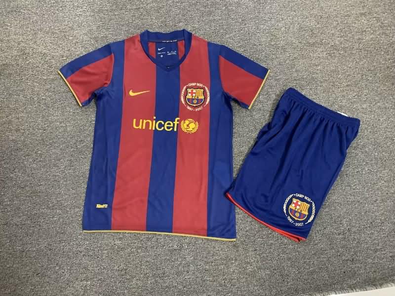 Kids Barcelona 2007/08 Home Soccer Jersey And Shorts