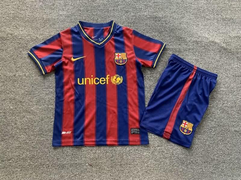 Kids Barcelona 2009/10 Home Soccer Jersey And Shorts