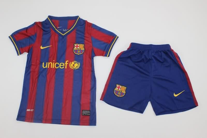 Kids Barcelona 2009/10 Home Soccer Jersey And Shorts