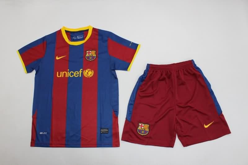 Kids Barcelona 2010/11 Home Soccer Jersey And Shorts