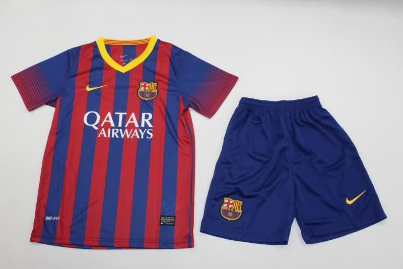 Kids Barcelona 2013/14 Home Soccer Jersey And Shorts