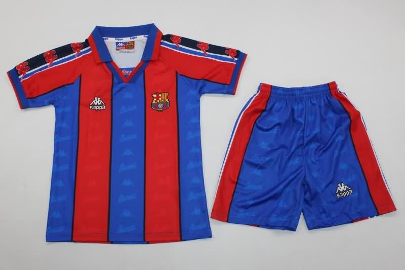 Kids Barcelona 1996/97 Home Soccer Jersey And Shorts