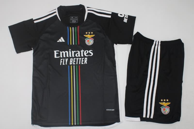 Kids Benfica 23/24 Away Soccer Jersey And Shorts