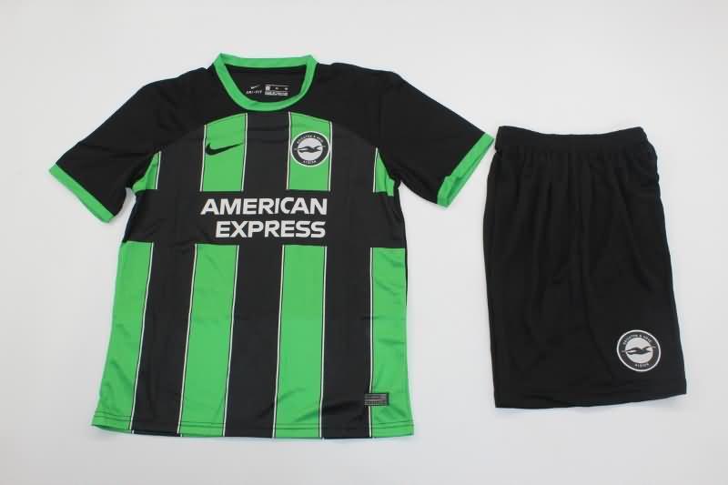 Kids Brighton 23/24 Away Soccer Jersey And Shorts