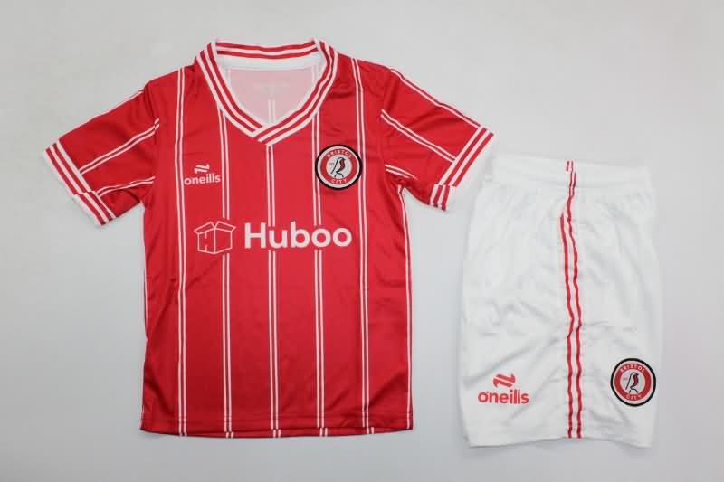 Kids Bristol City 23/24 Home Soccer Jersey And Shorts