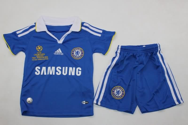 Kids Chelsea 2007/08 Home Final Soccer Jersey And Shorts