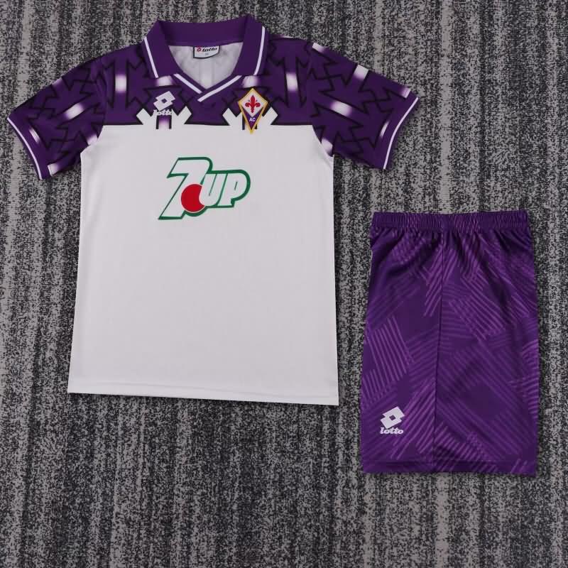 Kids Fiorentina 1992/93 Away Soccer Jersey And Shorts
