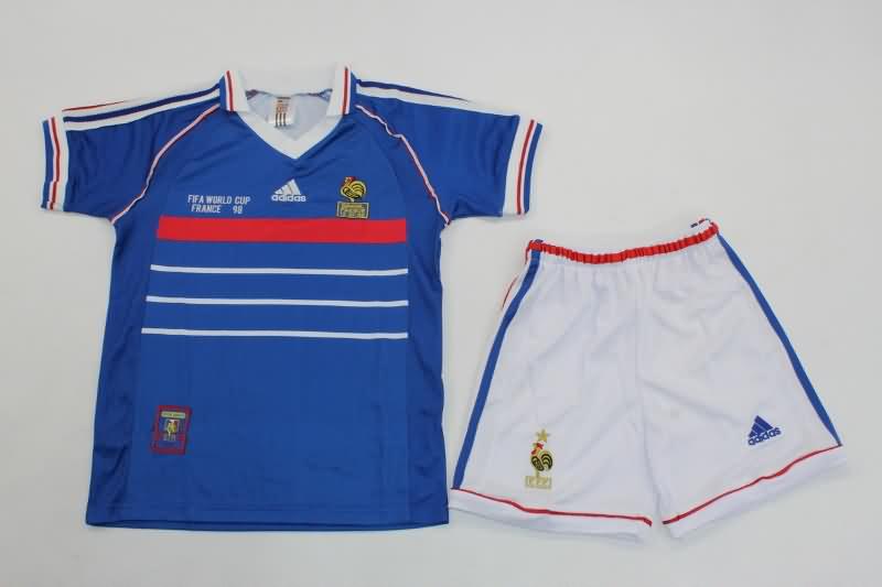 Kids France 1998 Home Soccer Jersey And Shorts