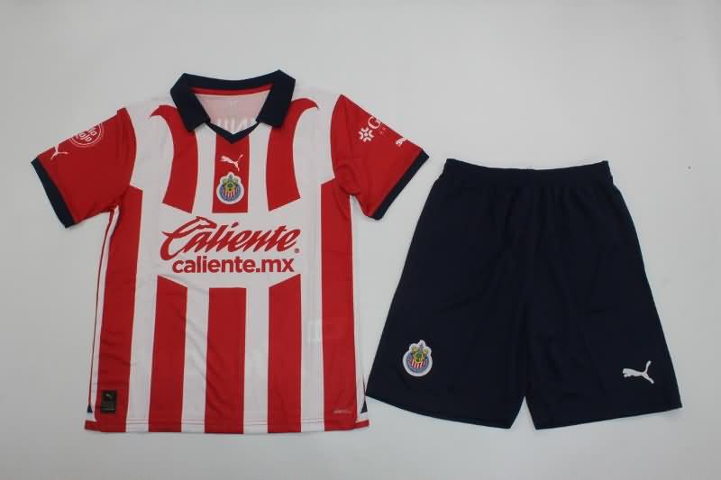 Kids Guadalajara 23/24 Home Soccer Jersey And Shorts
