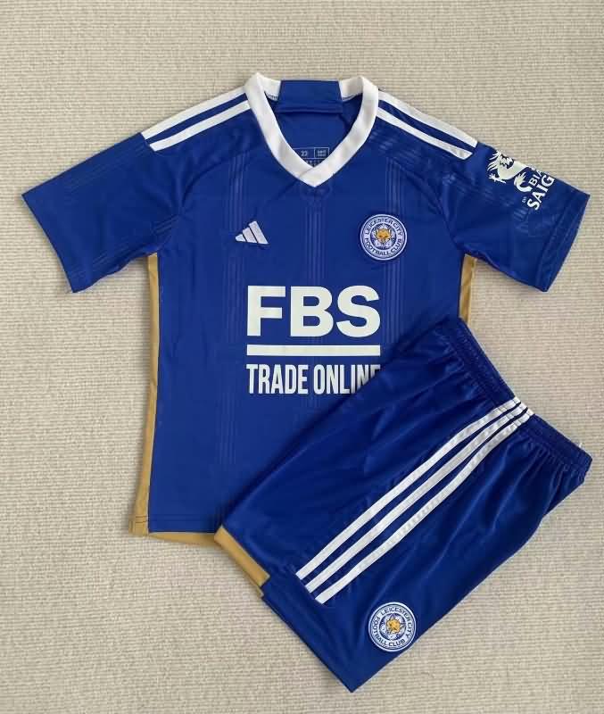 Kids Leicester City 23/24 Home Soccer Jersey And Shorts