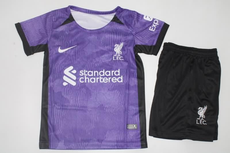 Kids Liverpool 23/24 Third Soccer Jersey And Shorts