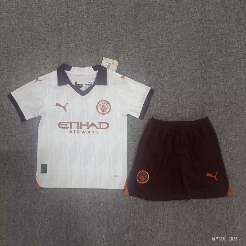 Kids Manchester City 23/24 Away Soccer Jersey And Shorts
