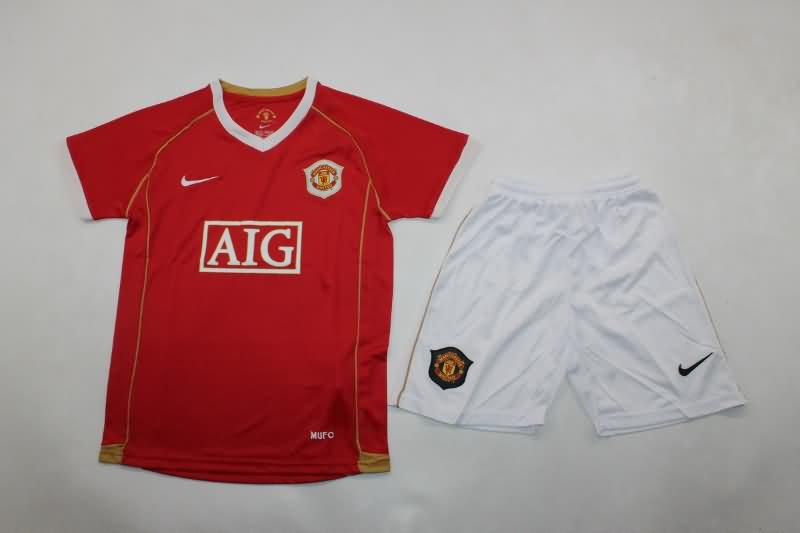 Kids Manchester United 2006/07 Home Soccer Jersey And Shorts