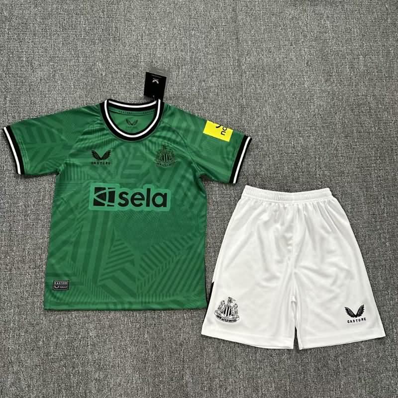 Kids Newcastle United 23/24 Away Soccer Jersey And Shorts