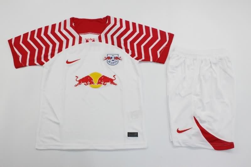 Kids RB Leipzig 23/24 Home Soccer Jersey And Shorts