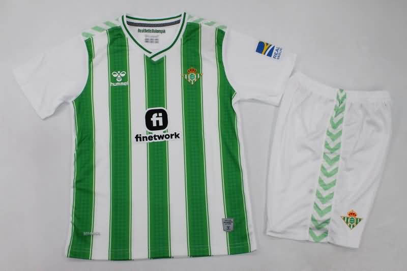 Kids Real Betis 23/24 Home Soccer Jersey And Shorts