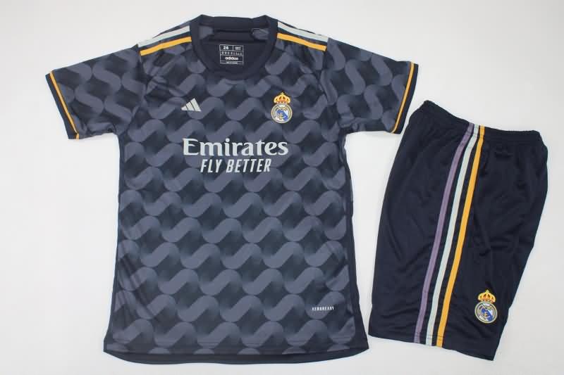 Kids Real Madrid 23/24 Away Soccer Jersey And Shorts