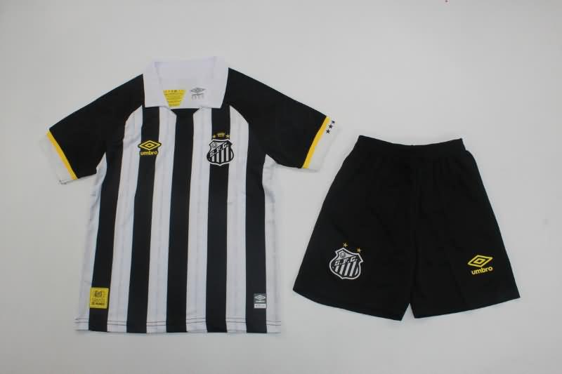 Kids Santos 2023 Away Soccer Jersey And Shorts