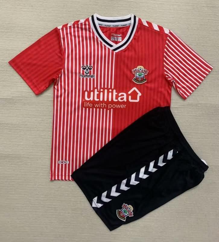 Kids Southampton 23/24 Home Soccer Jersey And Shorts