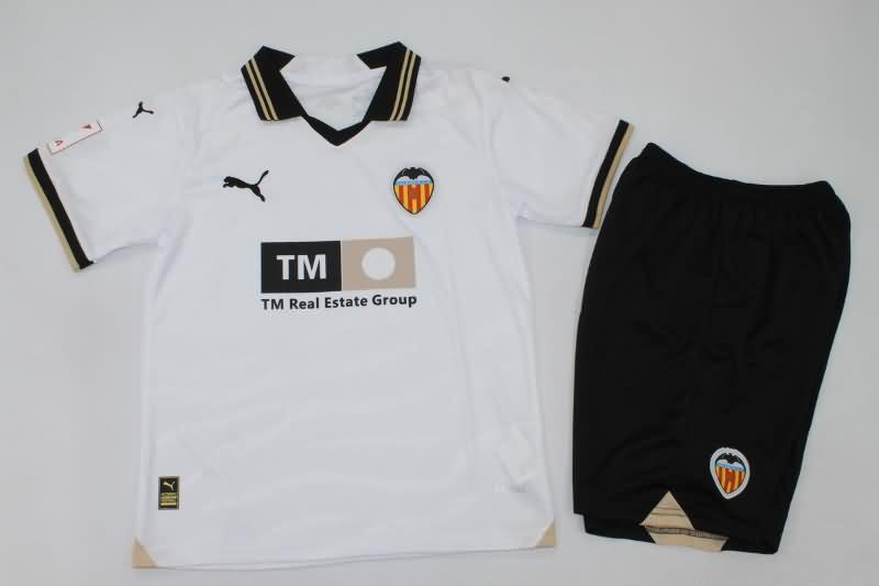 Kids Valencia 23/24 Home Soccer Jersey And Shorts