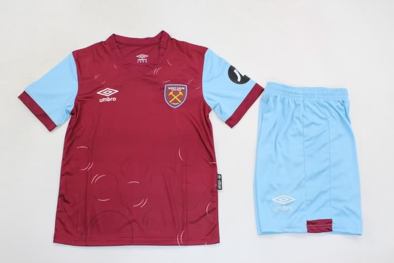 Kids West Ham 23/24 Home Soccer Jersey And Shorts