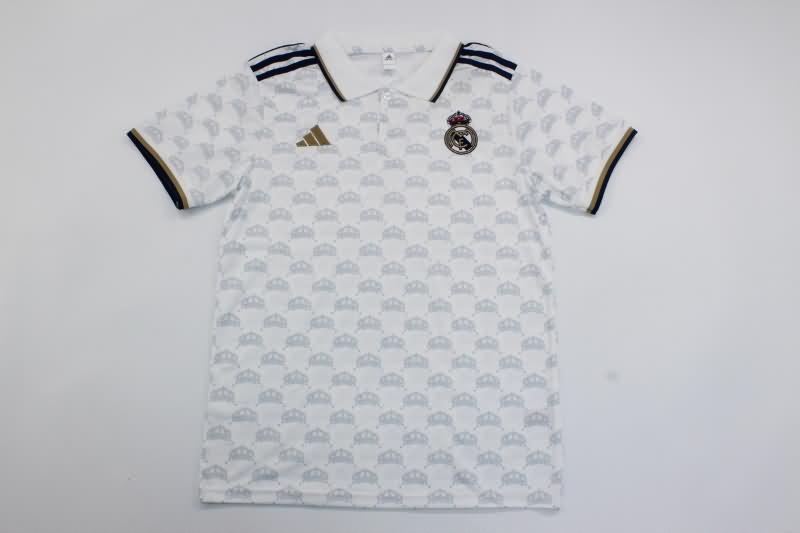 AAA Quality Real Madrid 23/24 White Polo Soccer T-Shirt 03