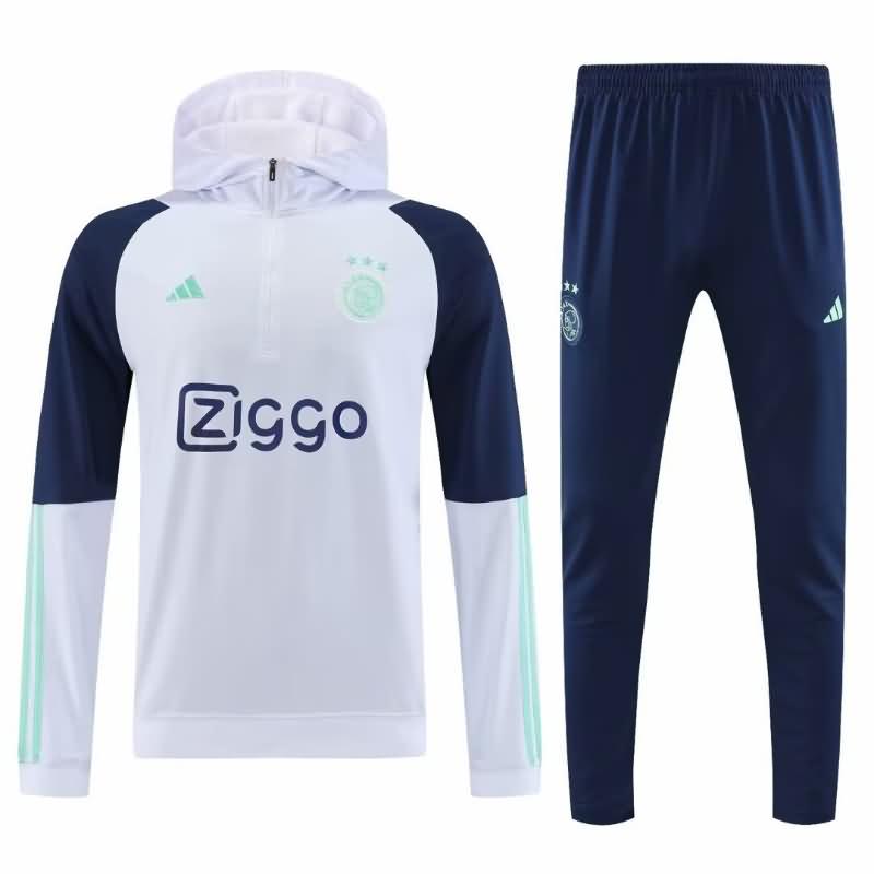 AAA Quality Ajax 23/24 White Soccer Tracksuit 02