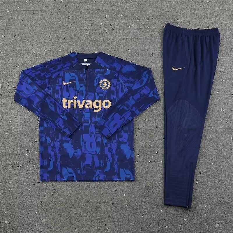 AAA Quality Chelsea 23/24 Dark Blue Soccer Tracksuit