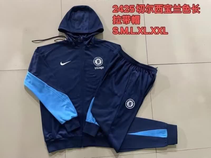 AAA Quality Chelsea 23/24 Dark Blue Soccer Tracksuit 03