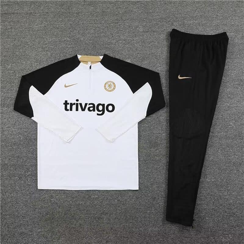 AAA Quality Chelsea 23/24 White Soccer Tracksuit